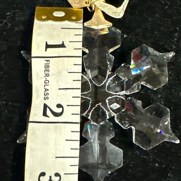 Swarovski 2022 Crystal Snowflake Ornament with Gold Ribbon - Picture 3 of 4